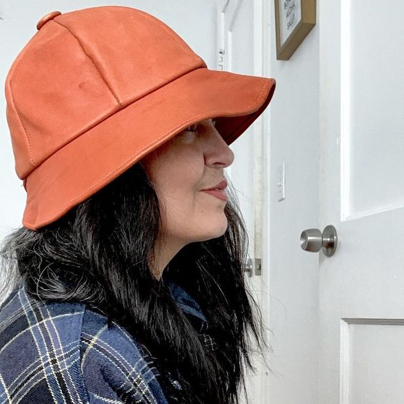 Accessories - Leather Vintage Bucket Hat Burnt Orange Granola Girl boho fall winter